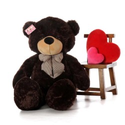 Giant 6 Feet Black Bow Teddy Bear Soft Toy 180 cm